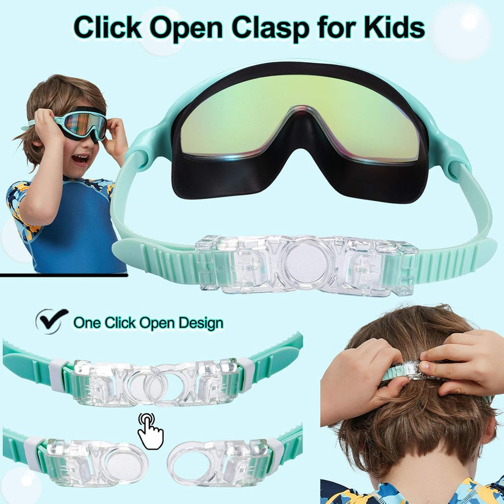 Seago Kids Swim Goggles 2 Pack, Anti-Fog - Close-up