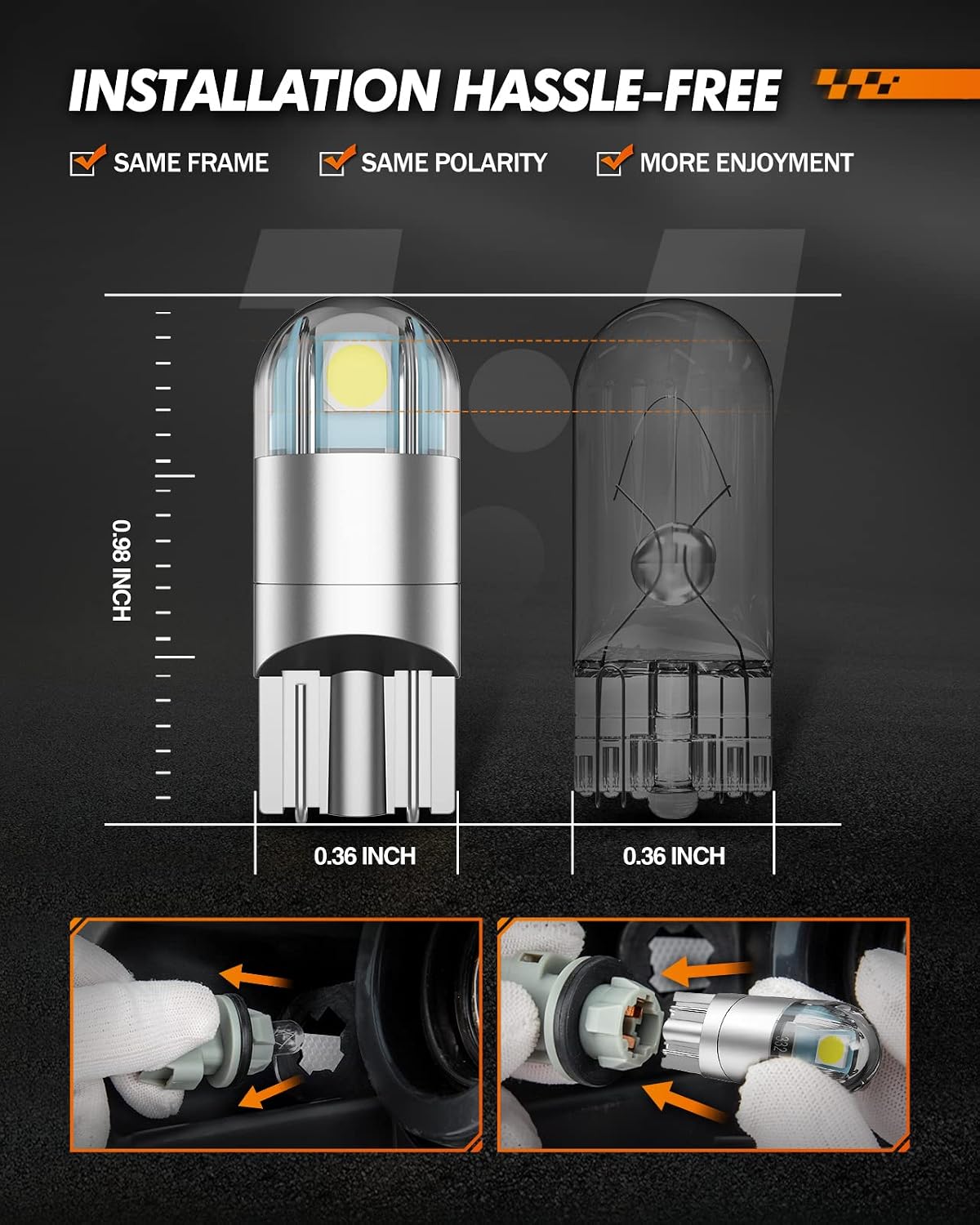Sealight 194 LED Bulb 6000K, Pack of 10 - In use