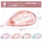 Secopad Double Sided Scrapbook Tape, 4 Pack - Size reference