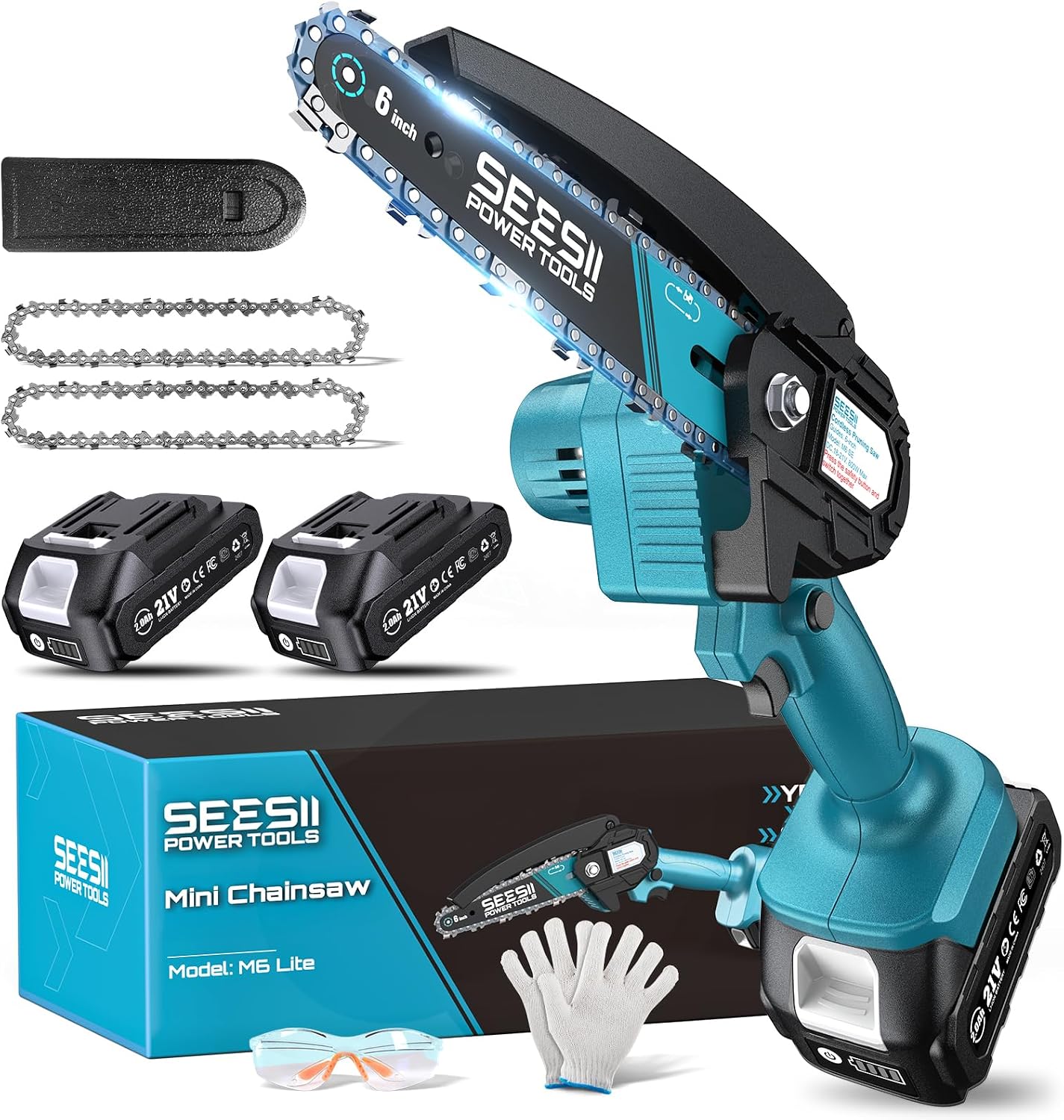 Seesii 6-inch Mini Cordless Chainsaw