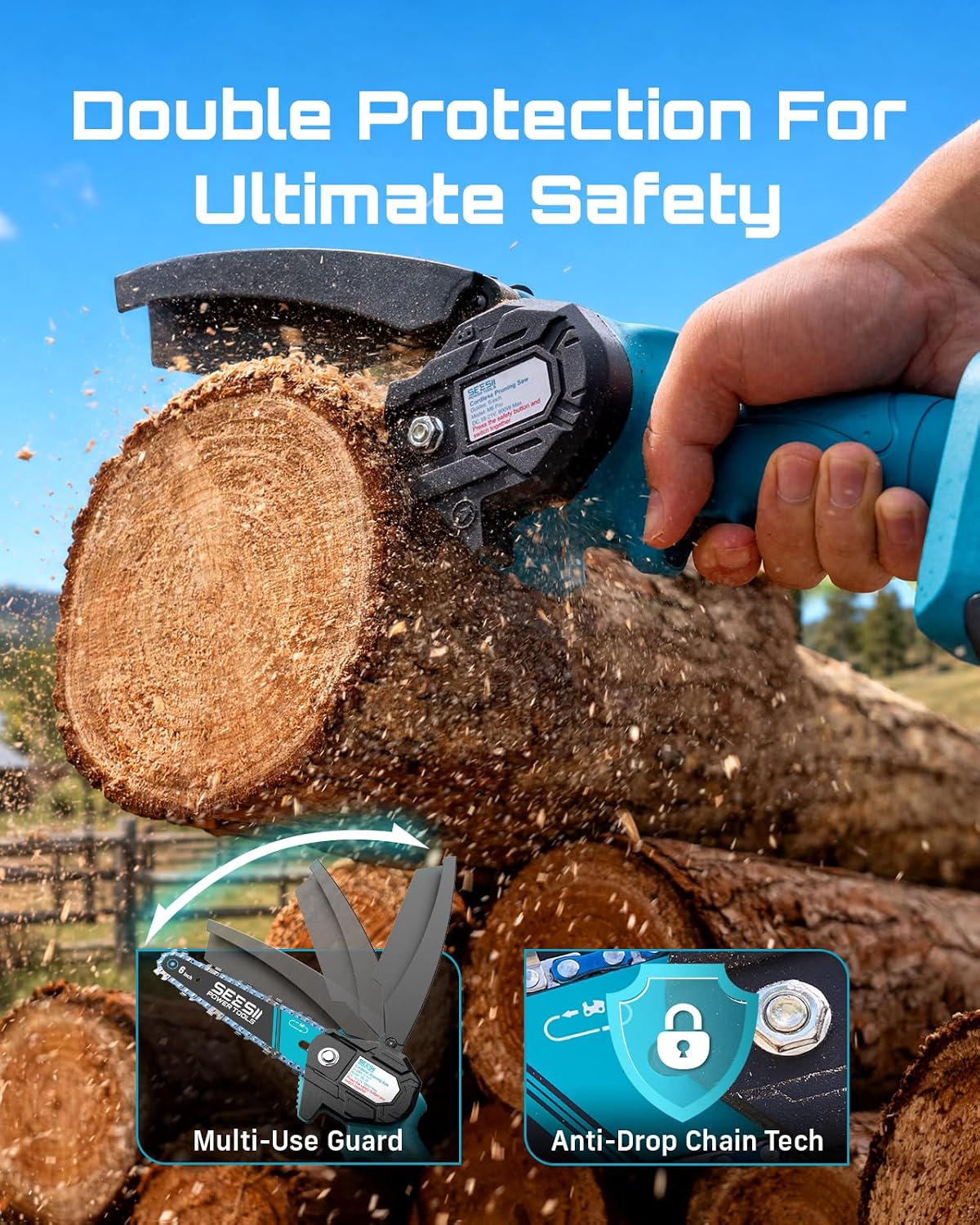 Seesii 6-inch Mini Cordless Chainsaw - Packaging