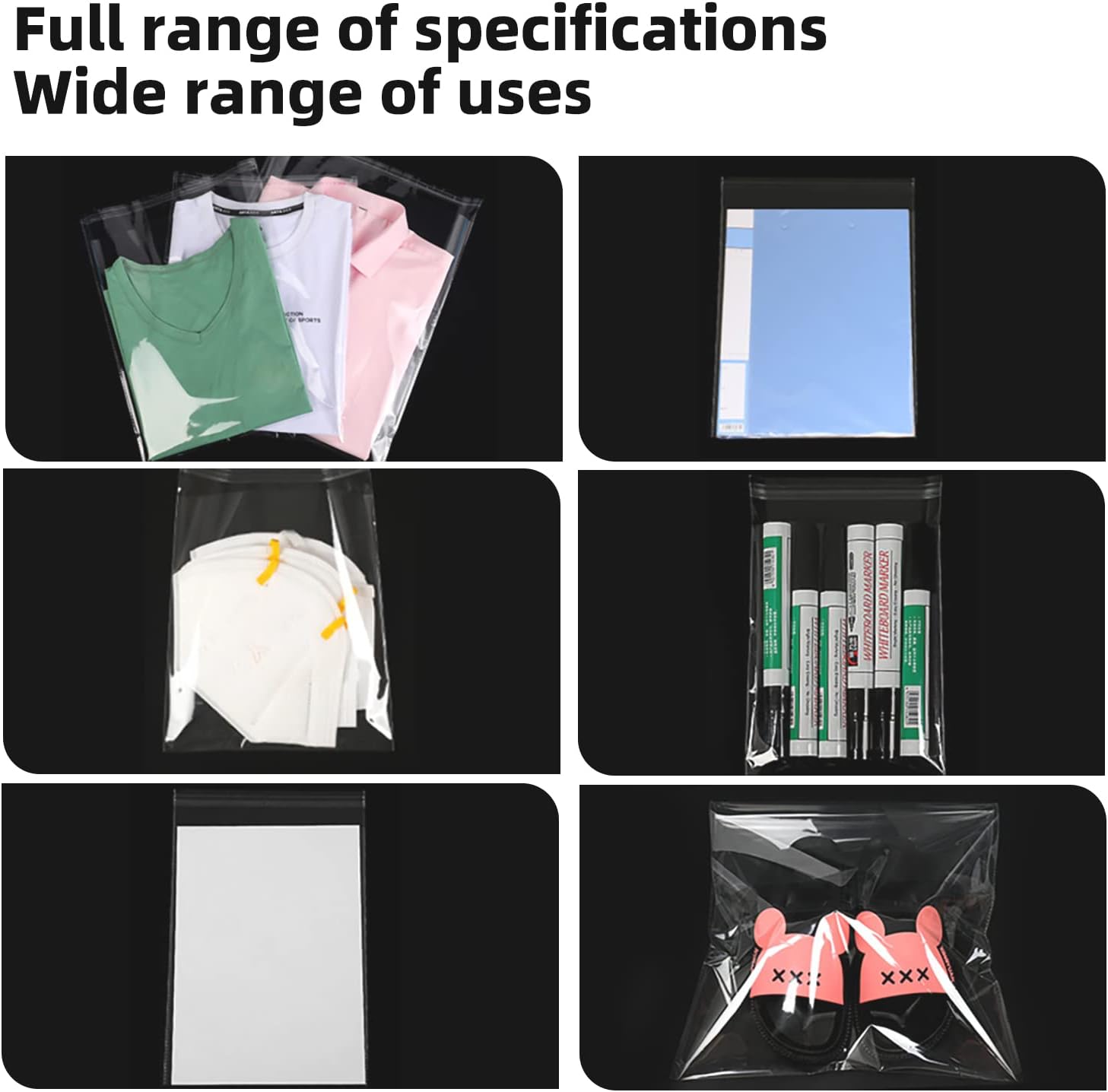 Self Sealing Cellophane Bags, 10x14 in, 100 Pcs - In use