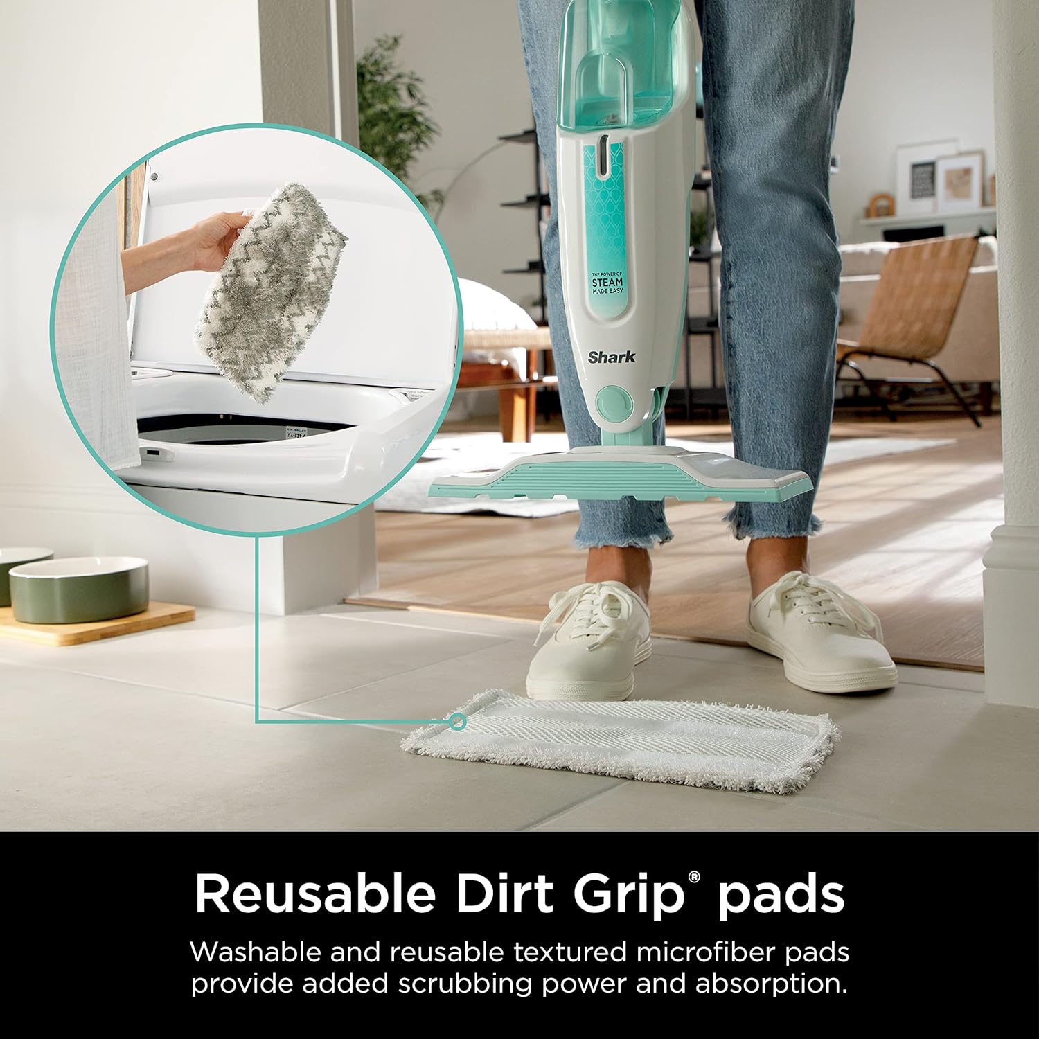 Shark Steam Mop with Removable Water Tank - In use