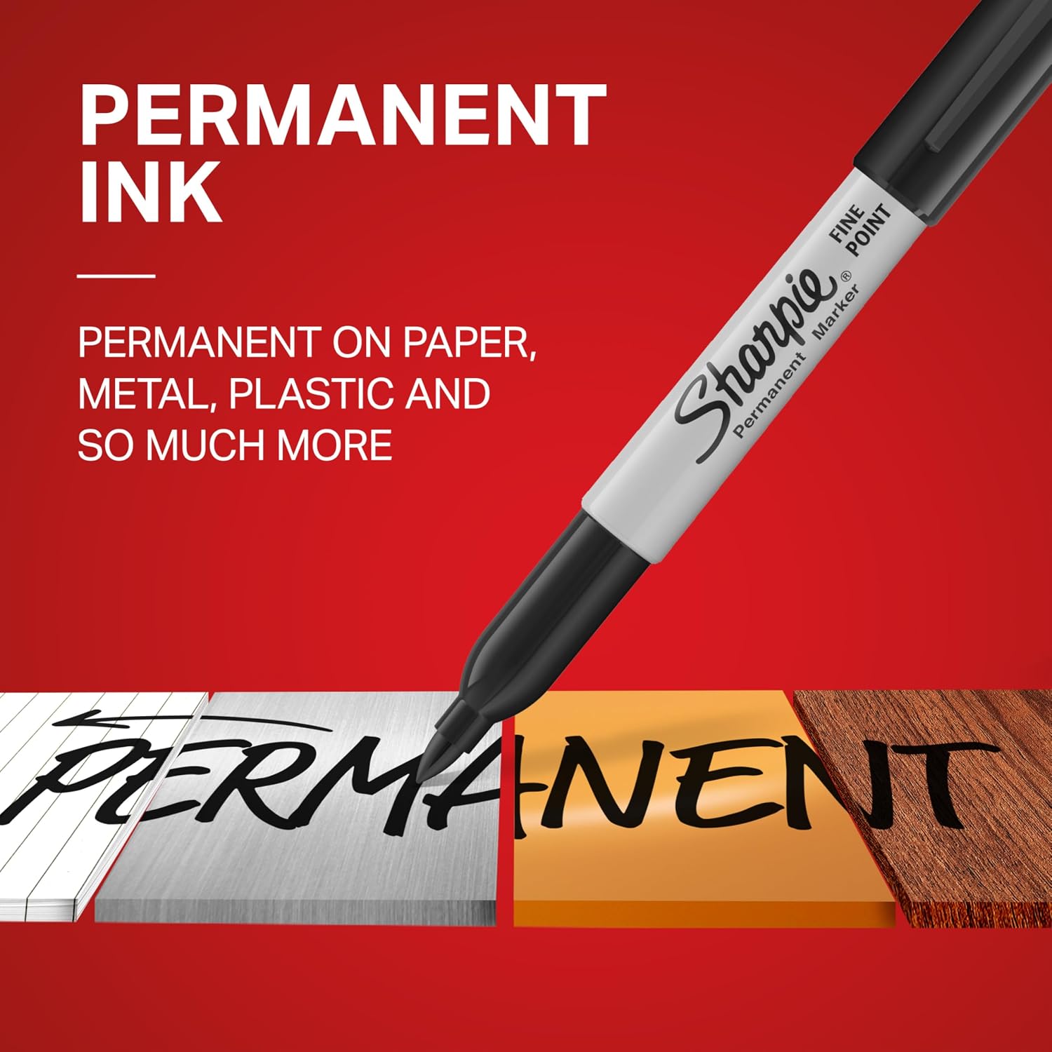 Sharpie Fine Tip Permanent Markers, Black, 12 Ct - Detail view