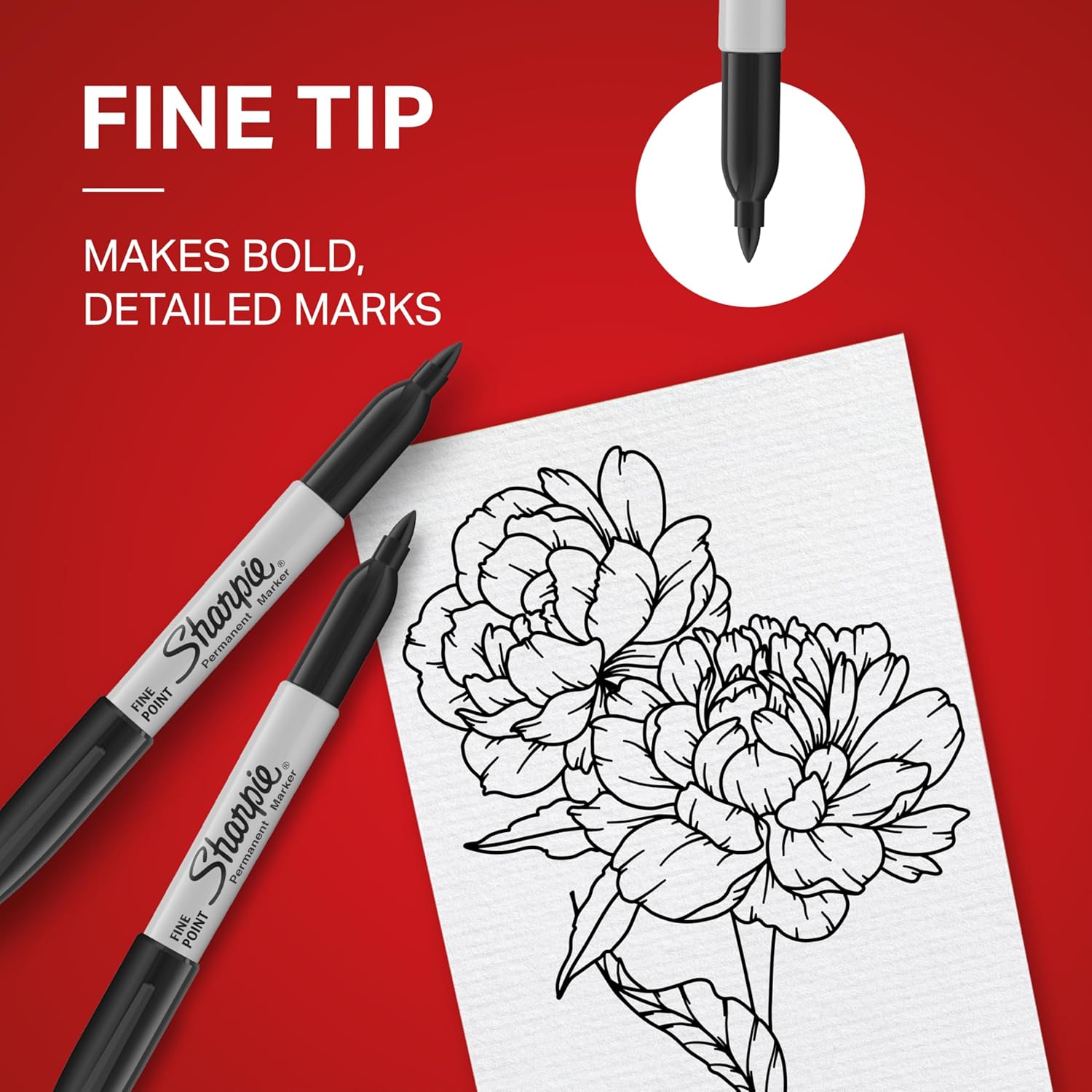 Sharpie Fine Tip Permanent Markers, Black, 12 Ct - Alternate angle
