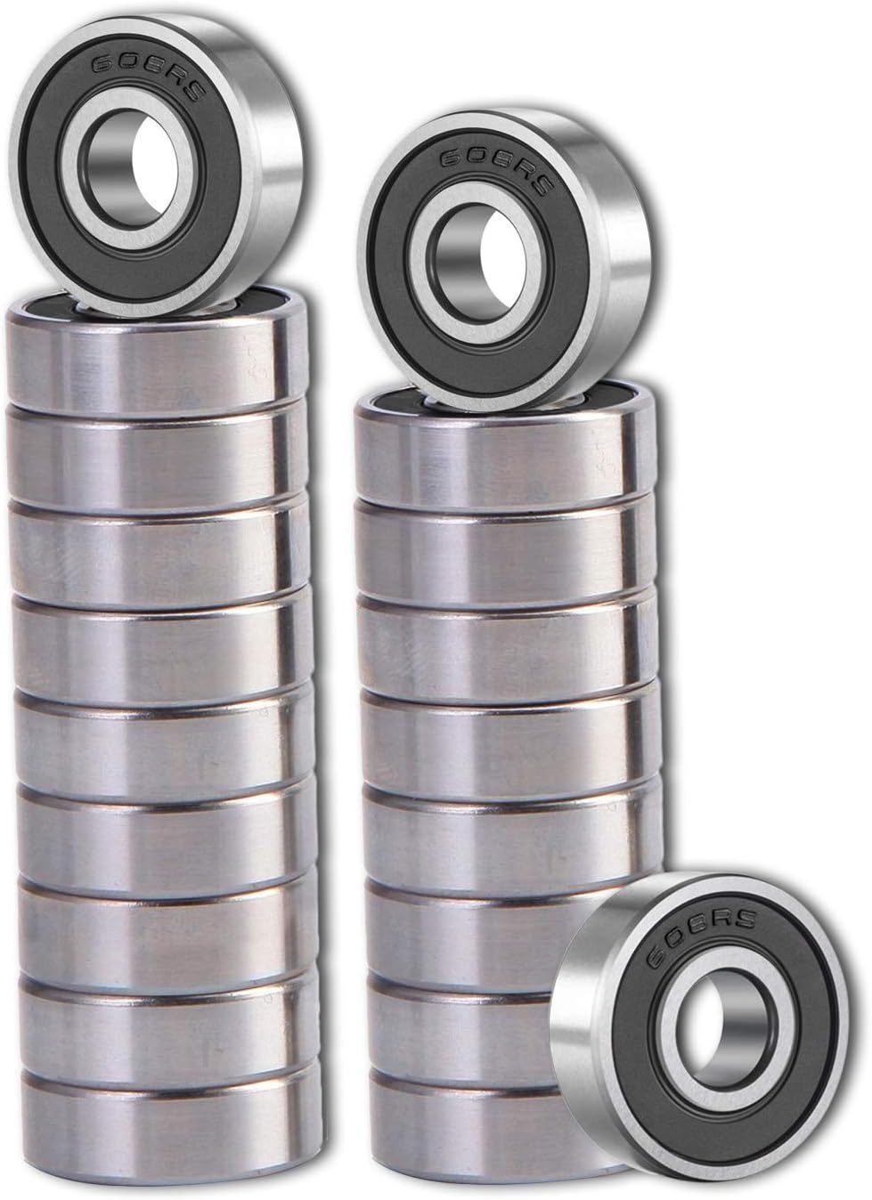 Shki 608 2RS Ball Bearings, 20 Pack