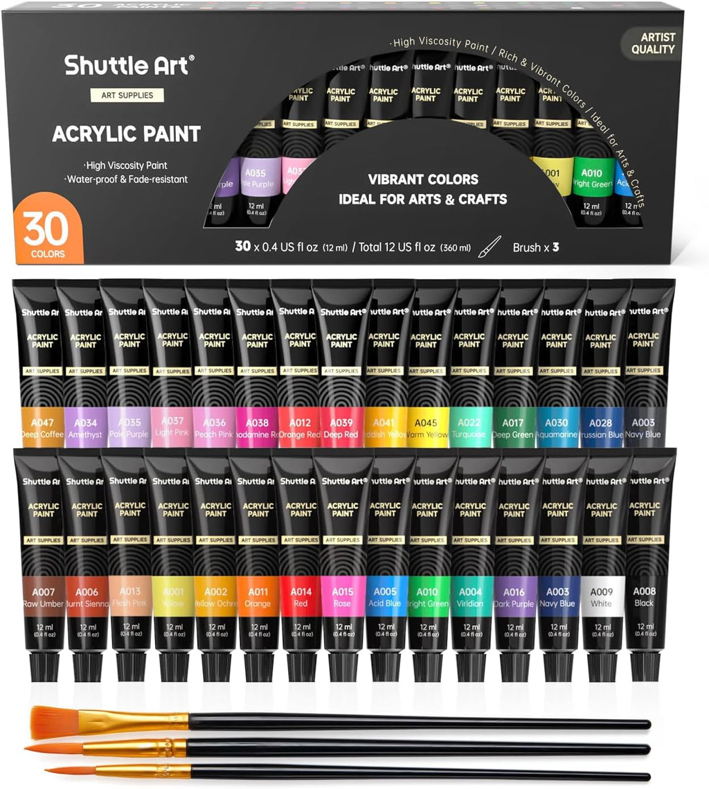 Shuttle Art Acrylic Paint Set, 30 Tubes