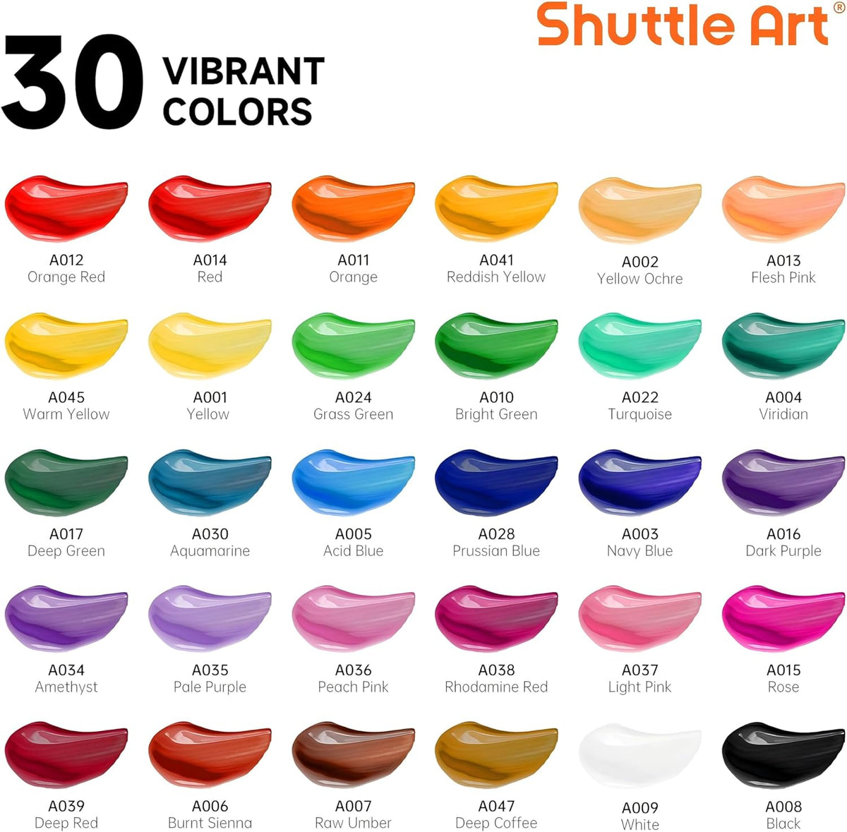 Shuttle Art Acrylic Paint Set, 30 Tubes - Detail view
