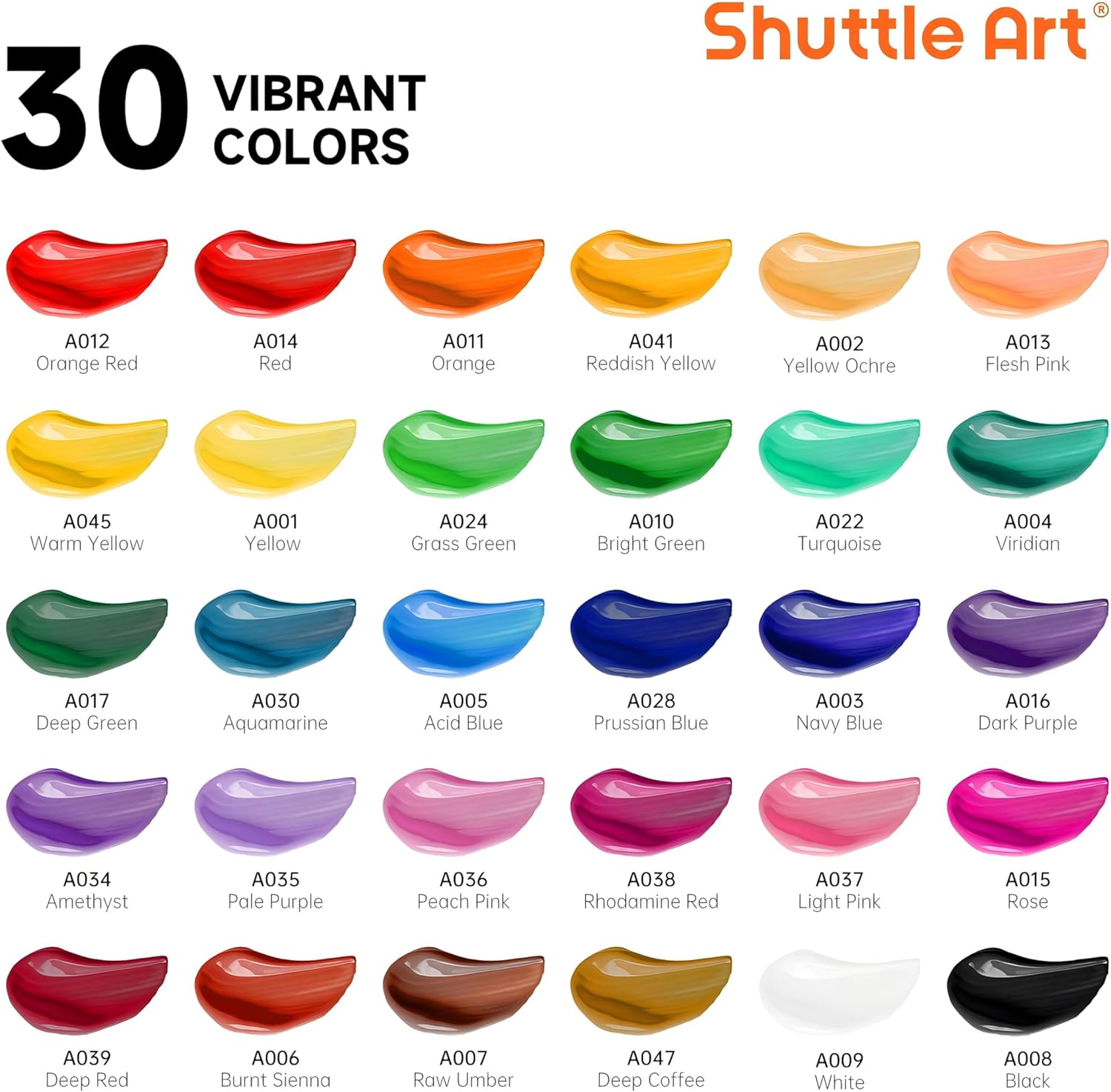 Shuttle Art Acrylic Paint Set, 30 Tubes - Detail view
