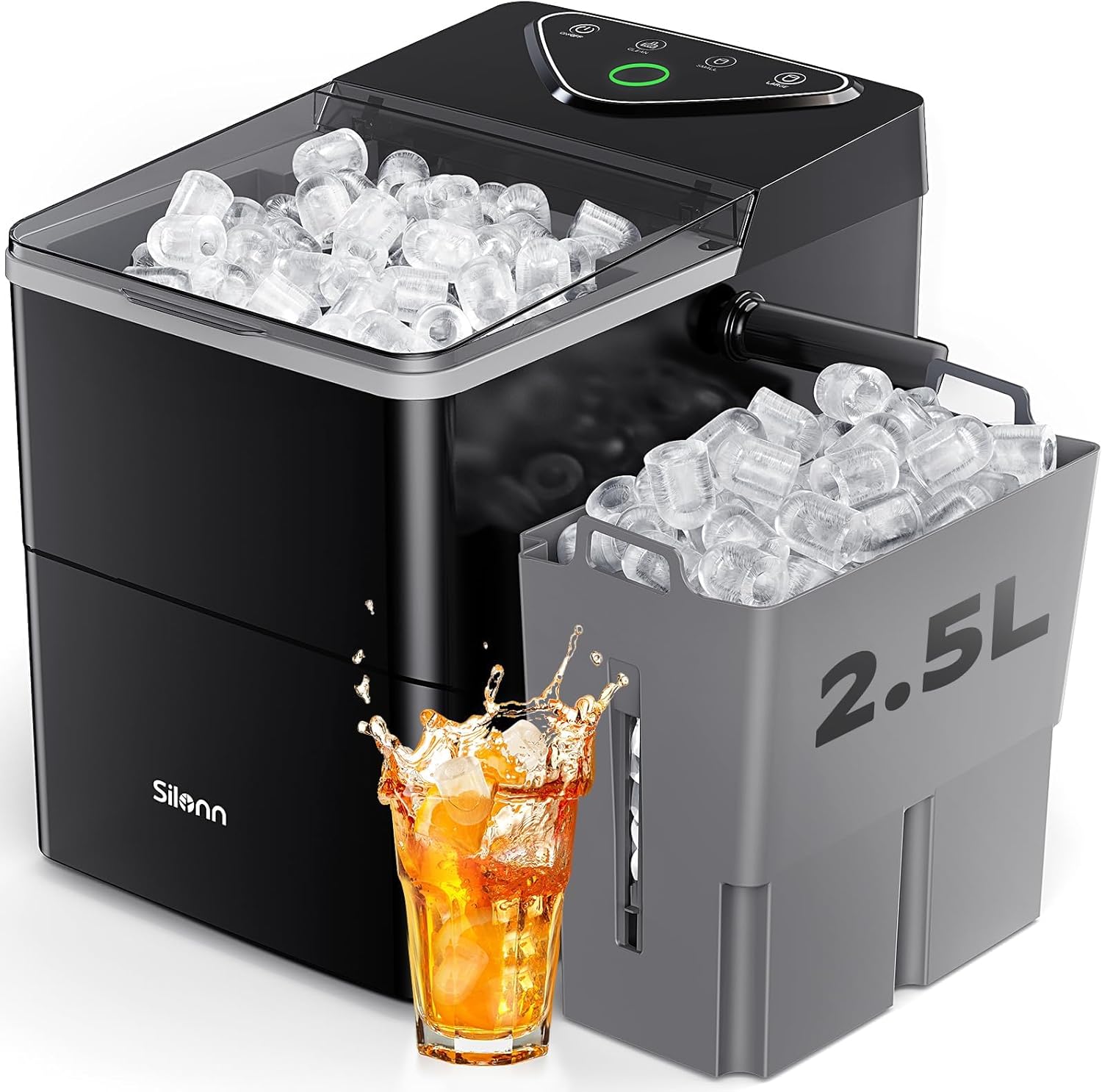Silonn Ice Maker, 2.5L Basket, 9 Cubes in 6 Min