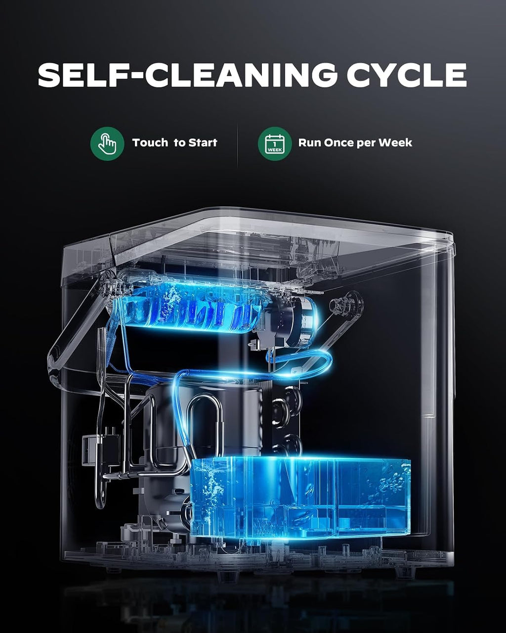 Silonn Ice Maker, 2.5L Basket, 9 Cubes in 6 Min - In use