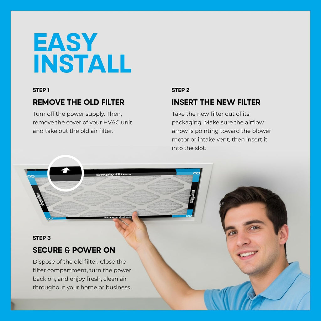 Simply 20x20x1 Air Filter, MERV 8, 6 Pack - Additional view