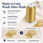 Simthread Embroidery Thread 5000M, Brass 328 - In use