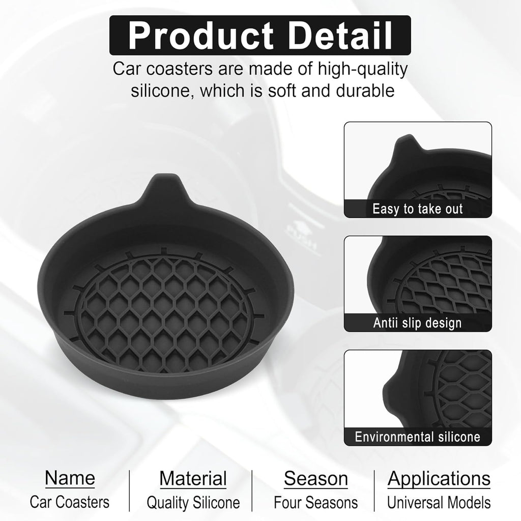 Singaro Silicone Car Cup Holder Coaster, 4 Pack - Close-up