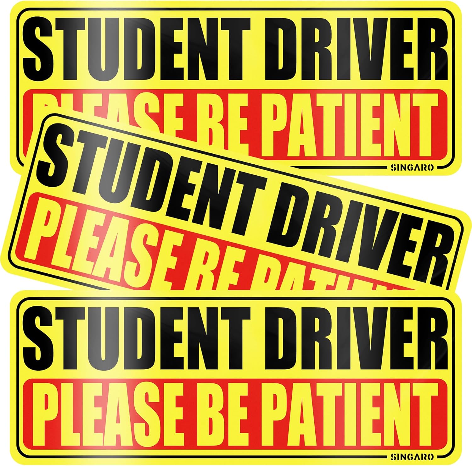 Singaro Student Driver Magnet for Car, 3 Pack