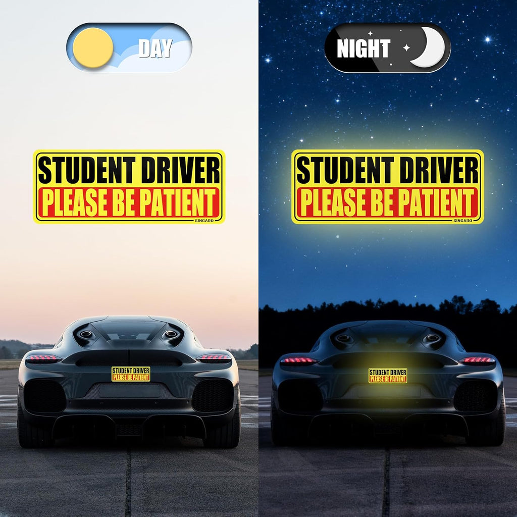 Singaro Student Driver Magnet for Car, 3 Pack - Close-up