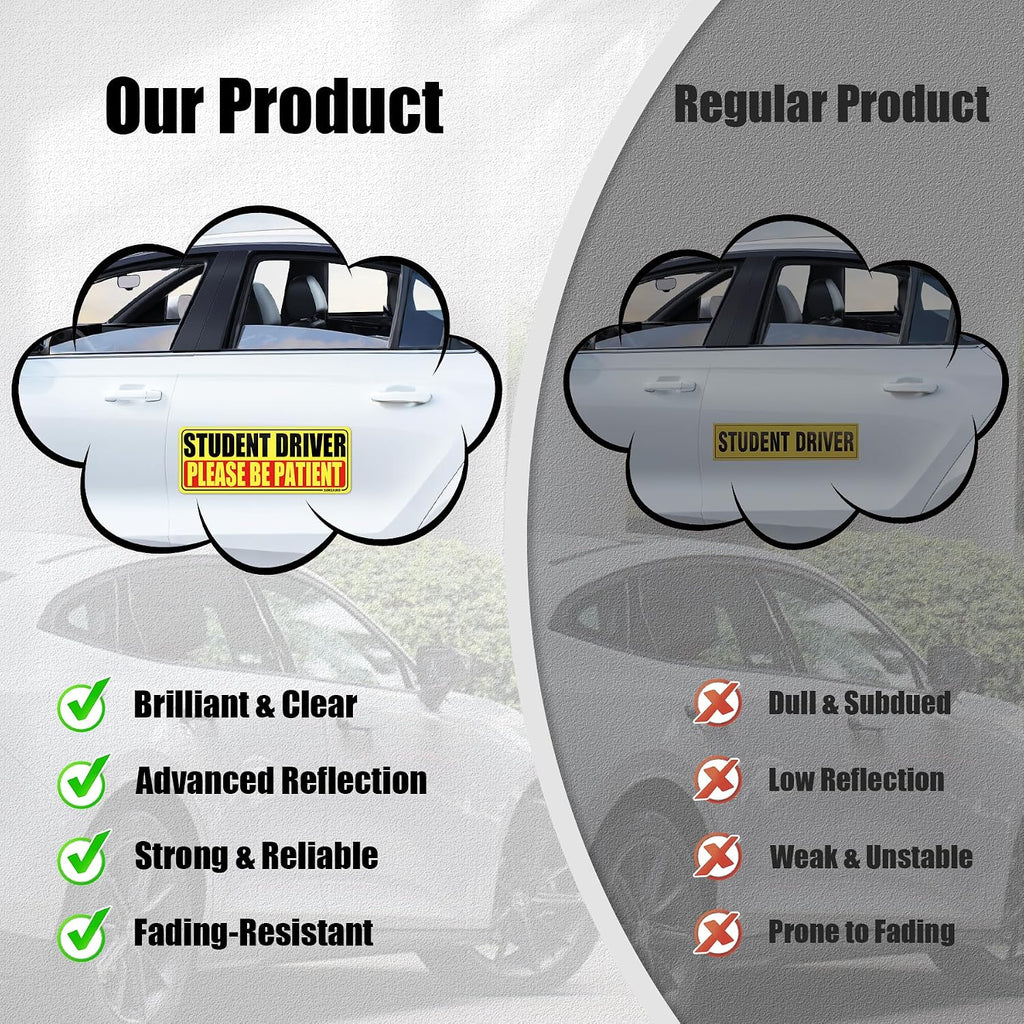 Singaro Student Driver Magnet for Car, 3 Pack - In use