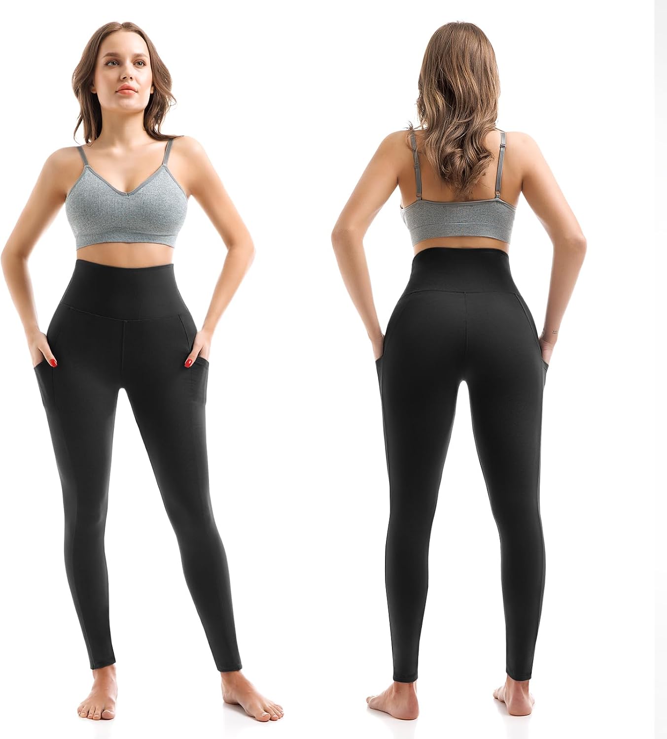 Sinophant High Waisted Leggings with Pockets - Detail view