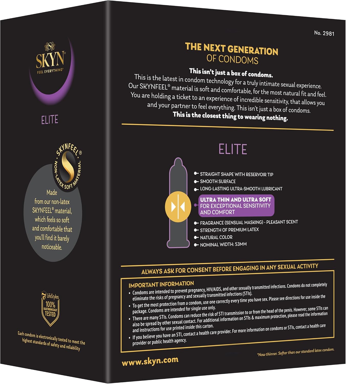 SKYN Elite Ultra-Thin Condoms, 36 Count - Close-up