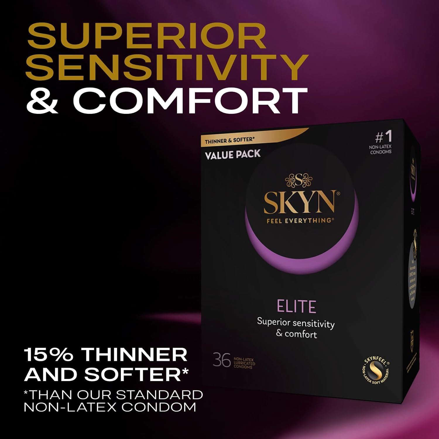 SKYN Elite Ultra-Thin Condoms, 36 Count - Detail view