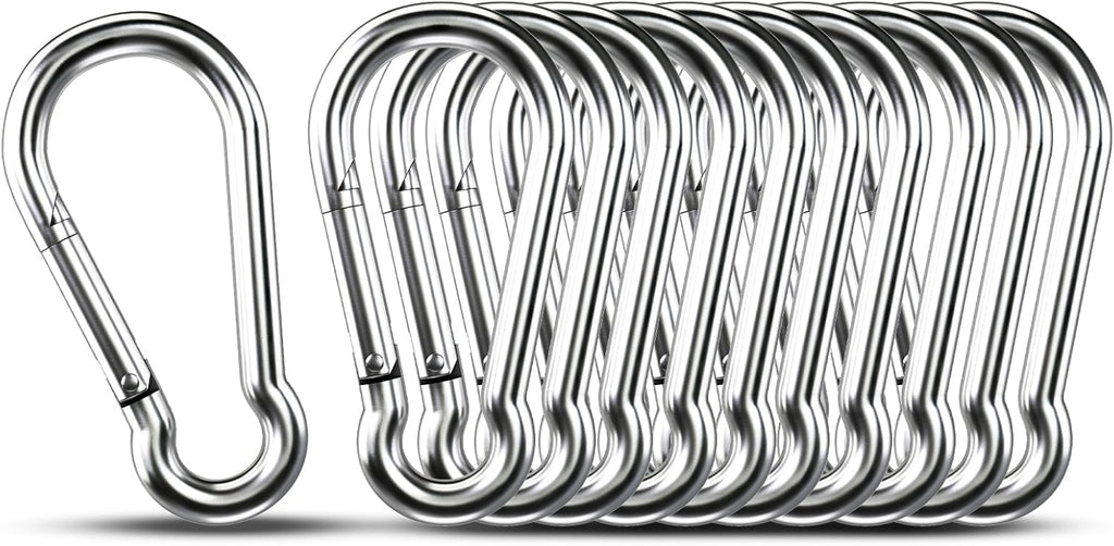 Kinlink Stainless Steel Carabiner Clips, 10 Pack