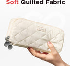 Sooez Large Pencil Case, 8 Compartments, Beige - Detail view