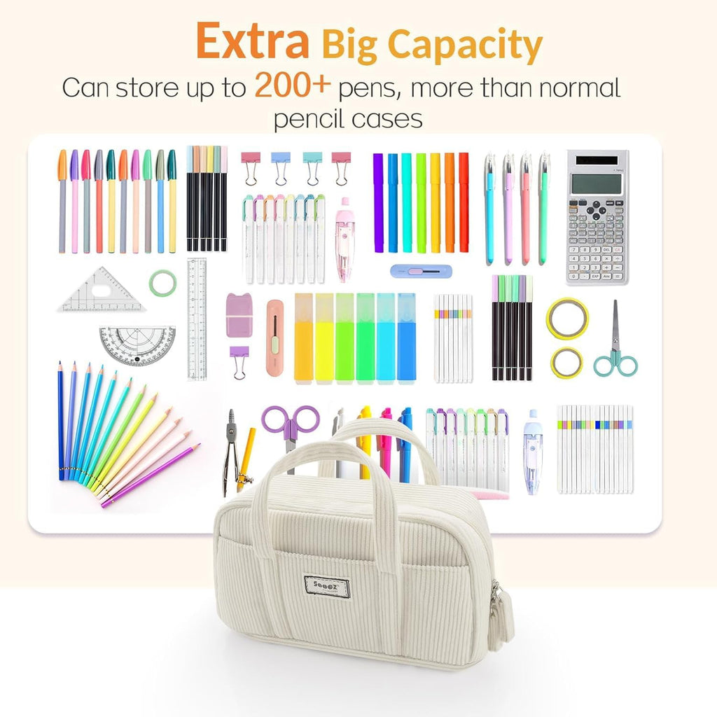 Sooez Large Pencil Case, 5 Compartments - Alternate angle