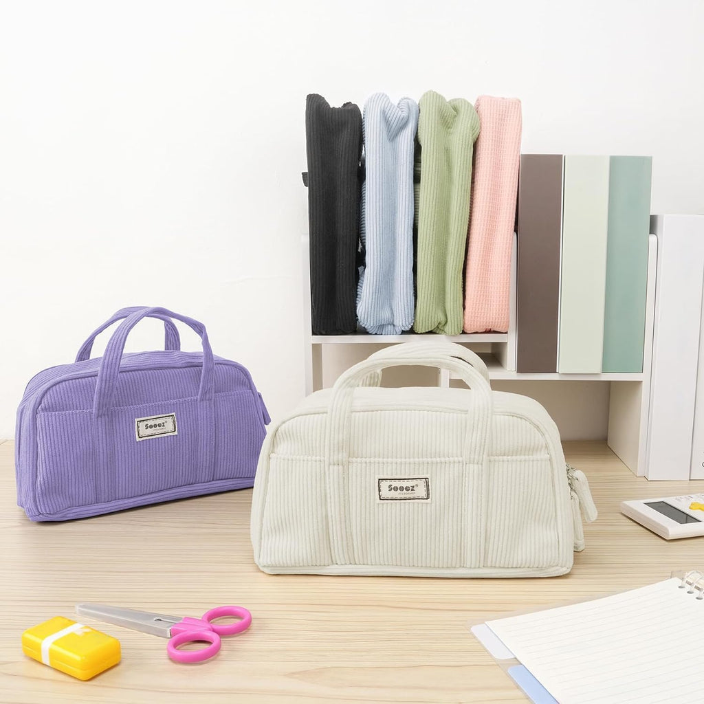 Sooez Large Pencil Case, 5 Compartments - In use