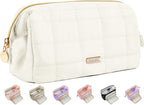 Sooez Soft Pencil Case Pouch with Zipper, Beige