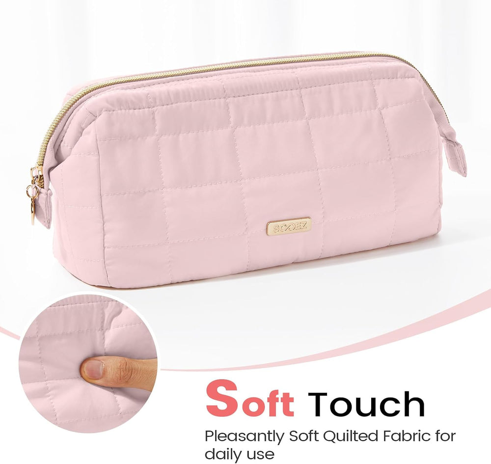 Sooez Soft Pencil Case Pouch with Zipper, Beige - Alternate angle