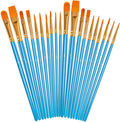 Soucolor 20-Pc Pointed Tip Artist Paintbrush Set