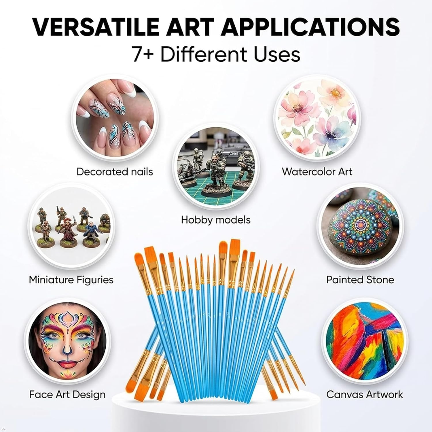 Soucolor 20-Pc Pointed Tip Artist Paintbrush Set - Additional view