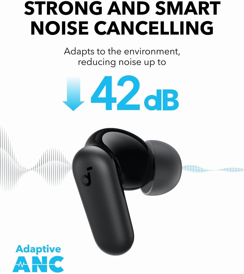 Soundcore P30i Noise Cancelling Earbuds, Black - Close-up