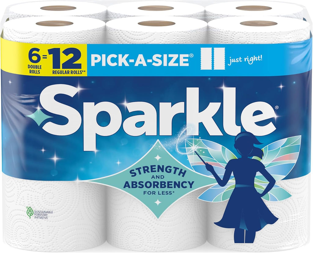 Sparkle Pick-A-Size Paper Towels, 6 Double Rolls