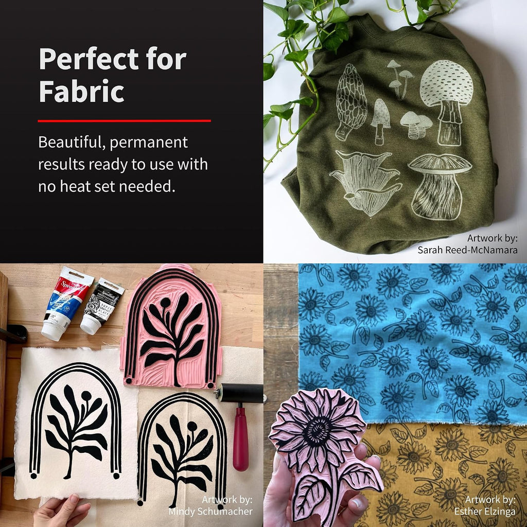 Speedball Fabric Block Printing Ink, 2.5 oz Black - Alternate angle