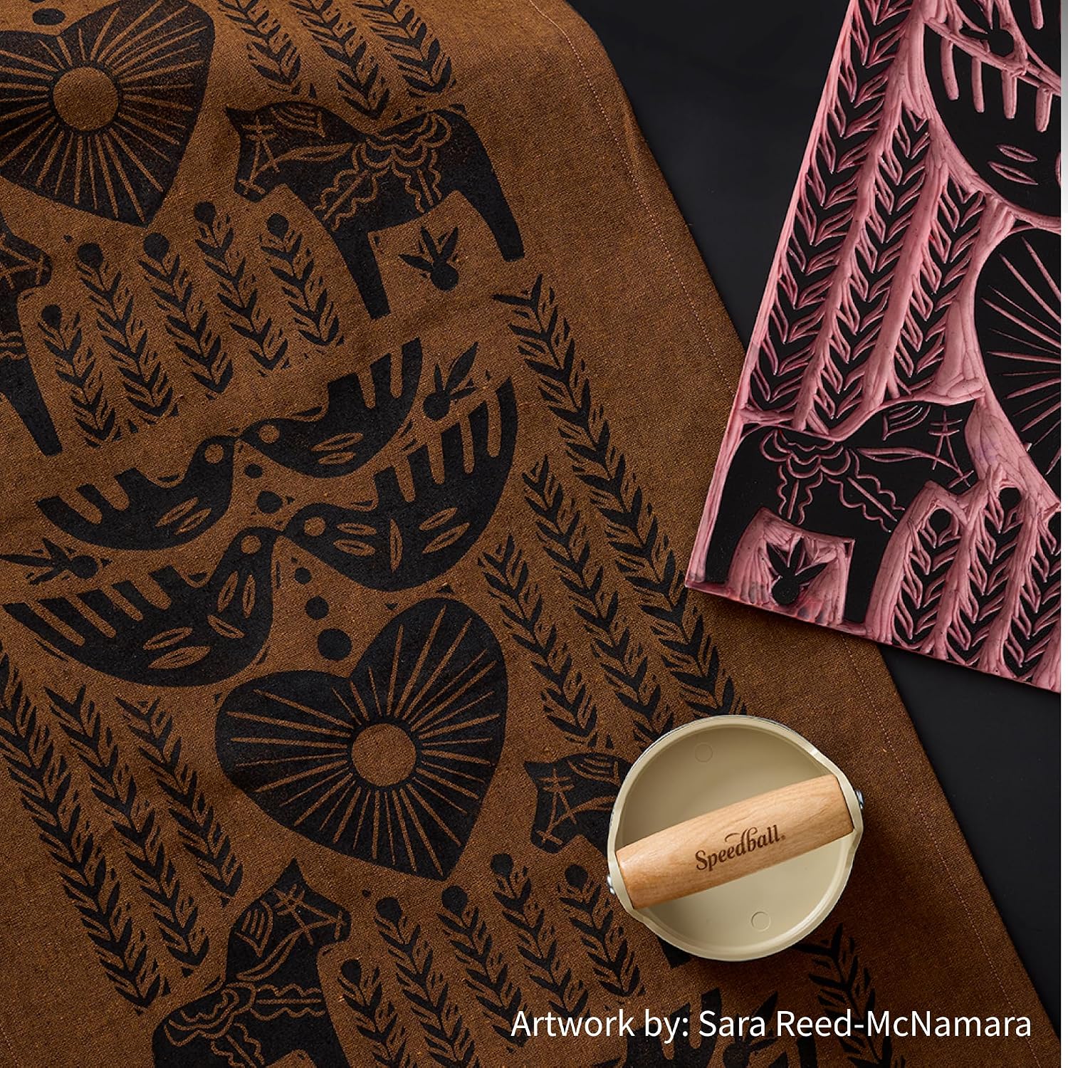 Speedball Fabric Block Printing Ink, 2.5 oz Black - Feature highlight