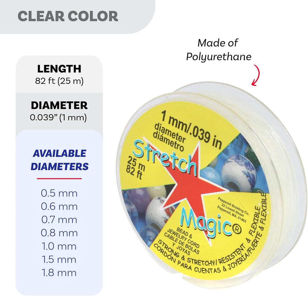 Stretch Magic Elastic Beading Cord, 25M Clear - Alternate angle
