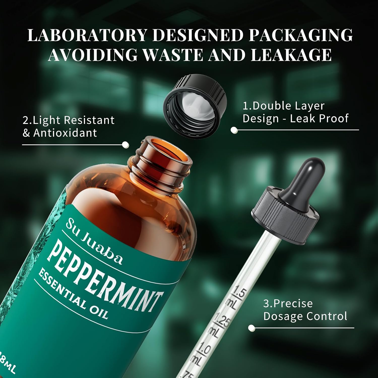 SU JUABA Peppermint Oil for Hair and Diffuser - In use