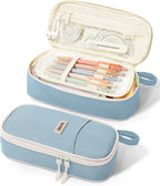 Sunee Large Zipper Pencil Case, Blue