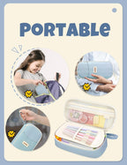 Sunee Large Zipper Pencil Case, Blue - In use