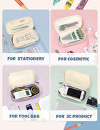 Sunee Large Zipper Pencil Case, Blue - Packaging