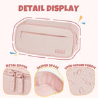 SUNEE Large Capacity Pencil Case, Pink - Size reference