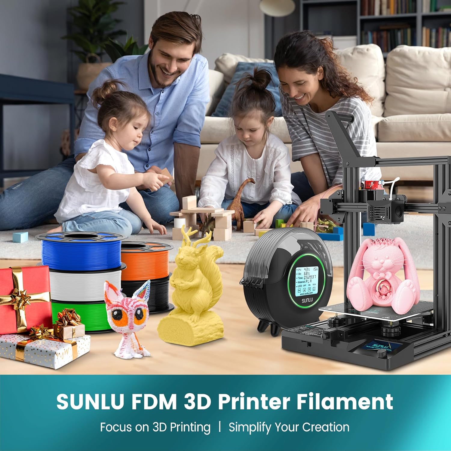 SUNLU PLA 3D Printer Filament 1.75mm, 1kg - Feature highlight