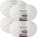Super Bulky Chenille Blanket Yarn, Cream - 4 Skeins