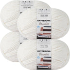 Super Bulky Chenille Blanket Yarn, Cream - 4 Skeins