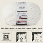 Super Bulky Chenille Blanket Yarn, Cream - 4 Skeins - Detail view