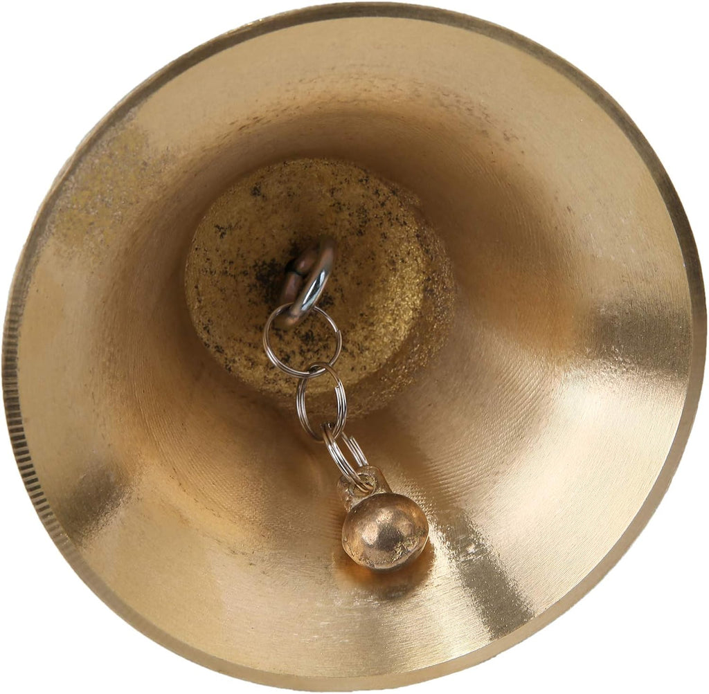 Solid Brass Hand Call Bell, Loud Ring - Alternate angle