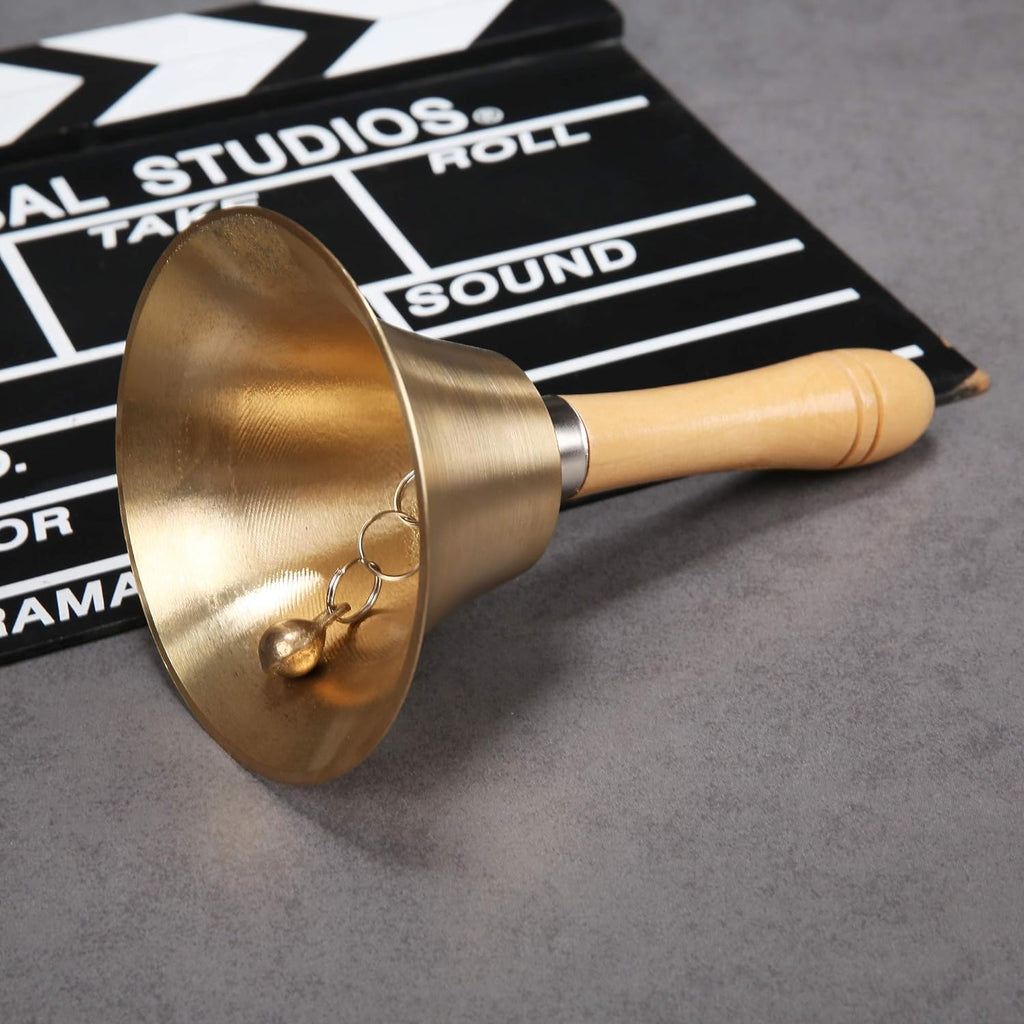 Solid Brass Hand Call Bell, Loud Ring - Size reference