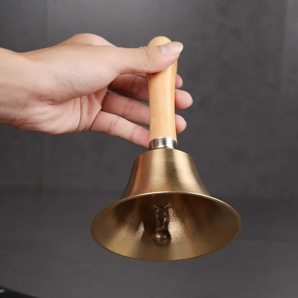 Solid Brass Hand Call Bell, Loud Ring - Packaging