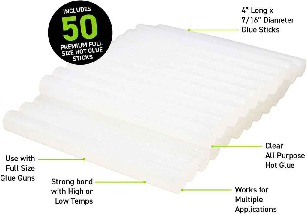 Surebonder Hot Glue Sticks, 50-Pack, Clear - Packaging